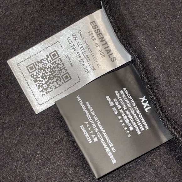 Fear of God Essentials Fleece Hoodie (FW24) Black (With Pockets) Size XXL - Picture 9 of 10